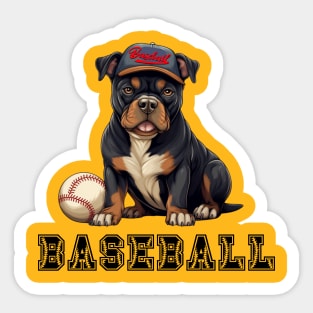 american bully with baseball Sticker